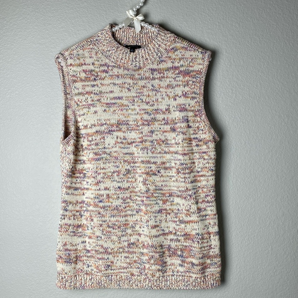 Talbots Marl Mock Neck Shell Sleeveless Sweater